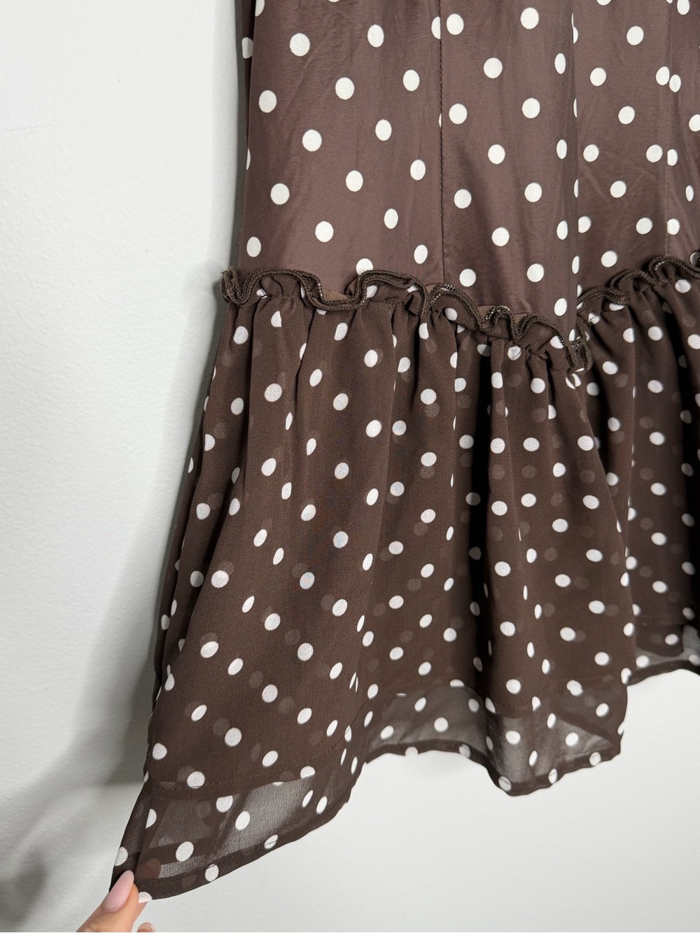 Unbranded Polka Dot Micro Mini Dress Dropped Waist Small/ Medium - Picture 7 of 8